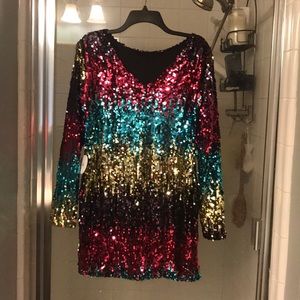 GORGEOUS Multi color sequined cocktail dress!!!